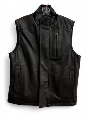 Mens Roundtree & Yorke Leather Brown Vest size Small
